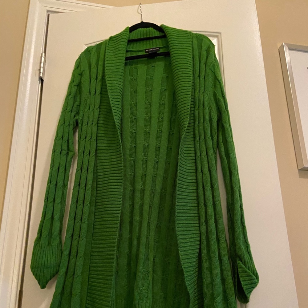 Long green sweater
